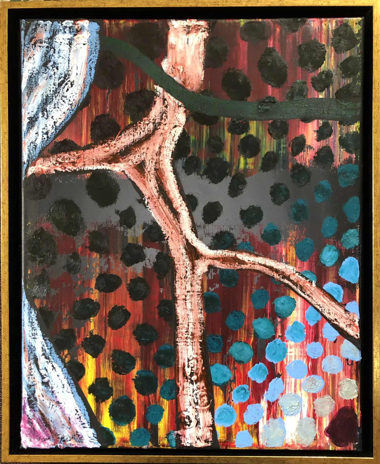 Abstract oil and acrylic on canva